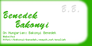 benedek bakonyi business card